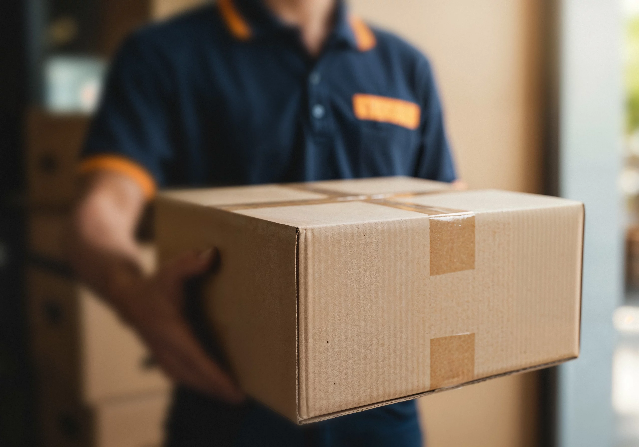 corriere che consegna una spedizione